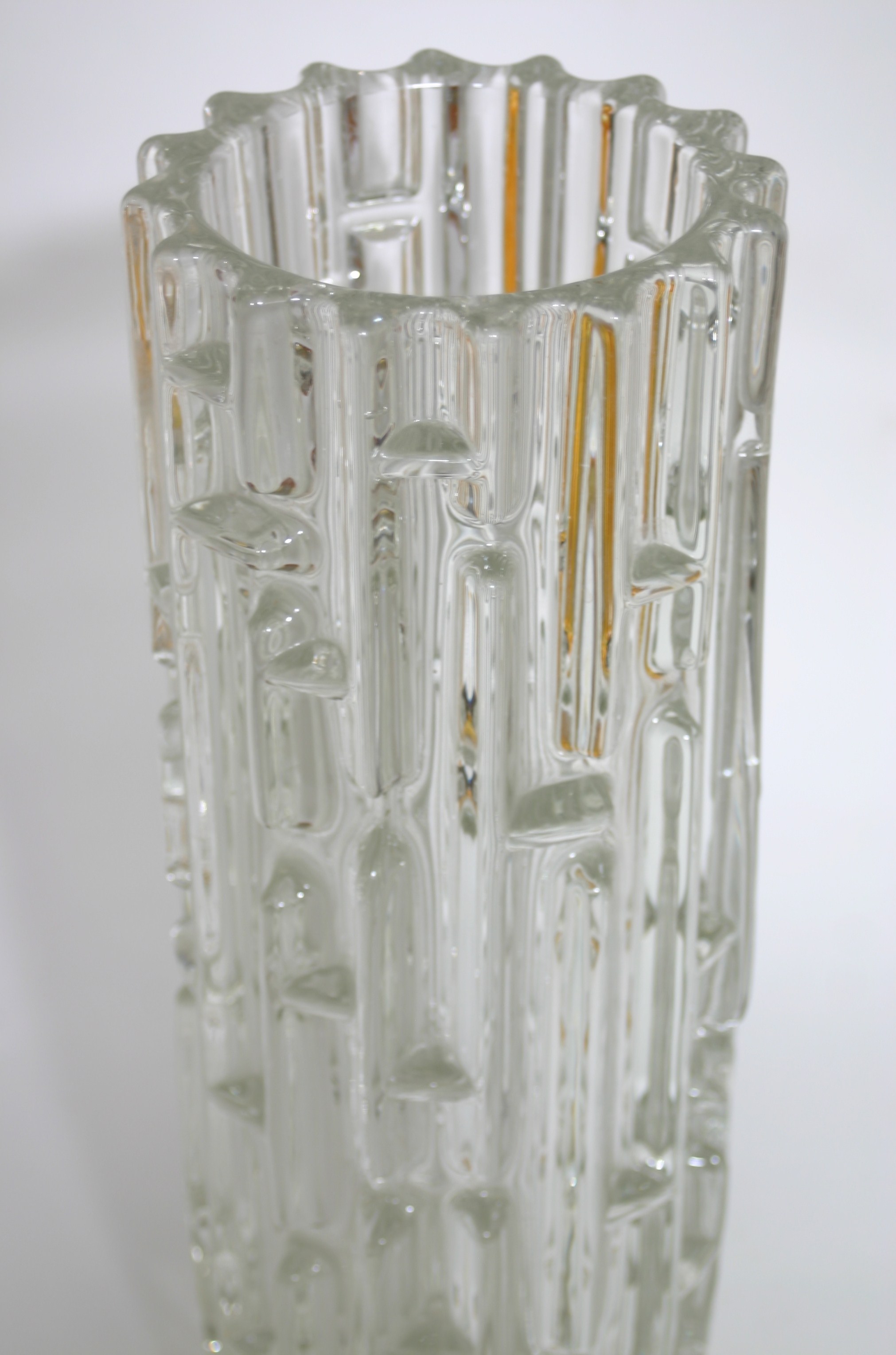 Cast glass vase